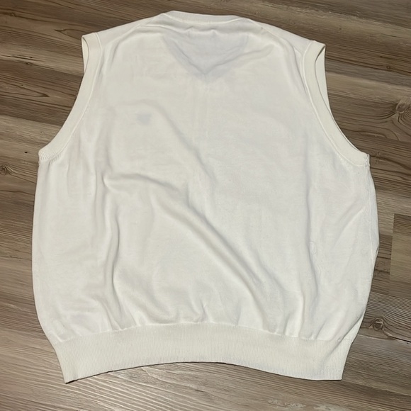 Chaps Cotton V-Neck Golf Vest Sweater Cream Mens XXL Classic Grand dad - Picture 9 of 11